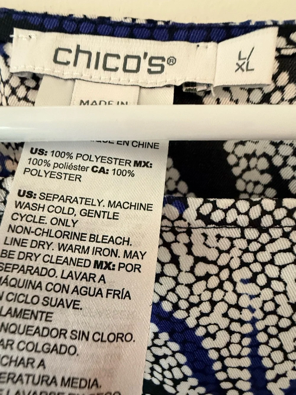 Chico's Blue and White Floral Poncho - Picture 5 of 8
